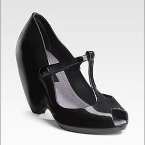 Melissa T Strap Jelly Wedges Peep Toe 40